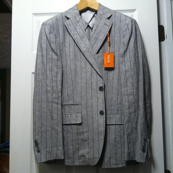 TALLIA MENS NEW GRAY 100%LINEN SPORT JACKET COAT BLAZER SIZE: 40L
